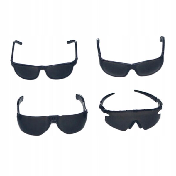 Set 4 Occhiali da Sole Miniatura per Bambole Scala 1/6 in Materiale ABS
