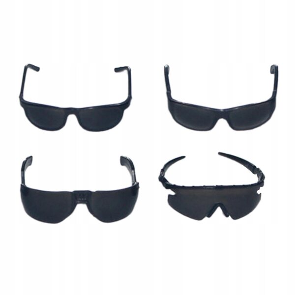 Set 4 Occhiali da Sole Miniatura per Bambole Scala 1/6 in Materiale ABS