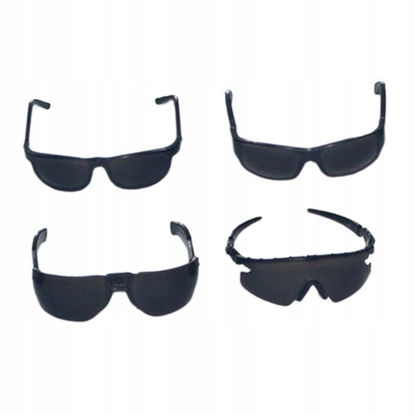 Set 4 Occhiali da Sole Miniatura per Bambole Scala 1/6 in Materiale ABS
