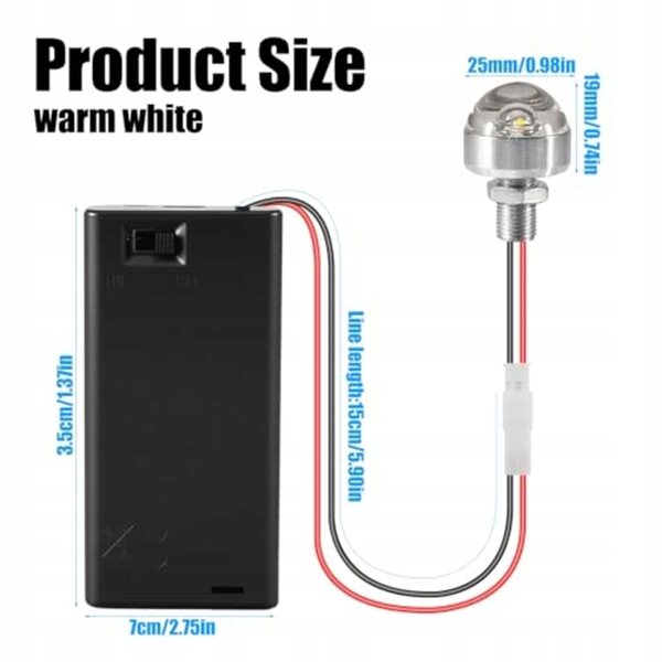 Mini lampade LED per case delle bambole con luce calda e batterie AA – set 2 pezzi