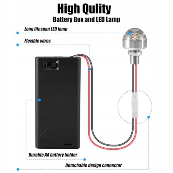 Mini lampade LED per case delle bambole con luce calda e batterie AA – set 2 pezzi