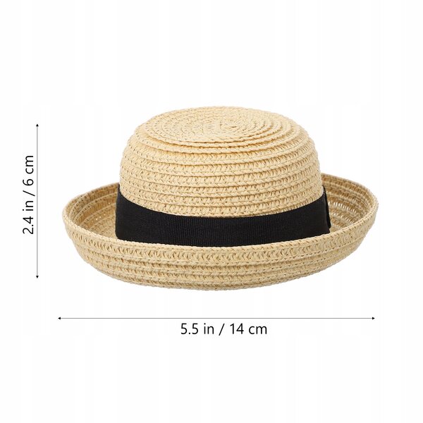 Mini cappello di paglia per bambole, decorazione artigianale elegante e resistente