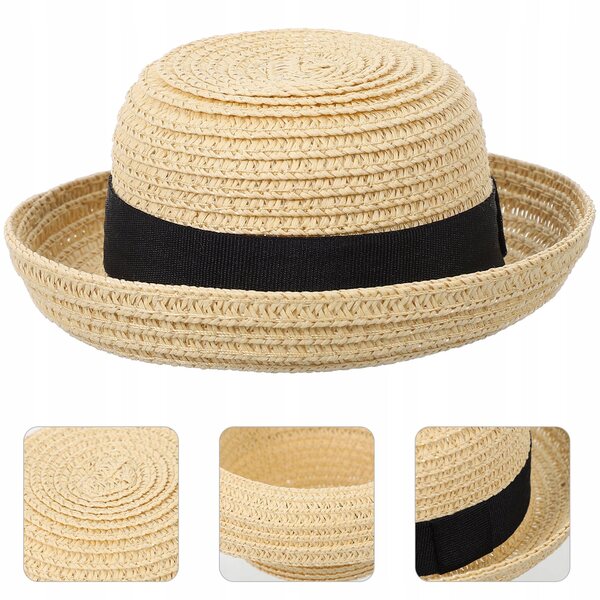 Mini cappello di paglia per bambole, decorazione artigianale elegante e resistente