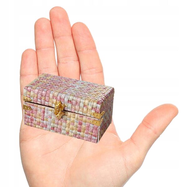 Miniatura valigia 1:12 per casa delle bambole in legno, mobili e accessori colorati