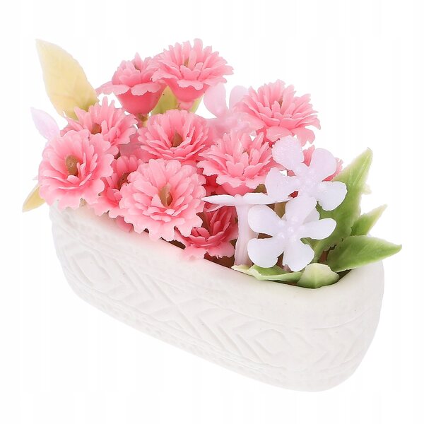 Miniatura Doniczkowa Rosa in Ceramica per Decorazioni Domestiche 4,5x3,5 cm