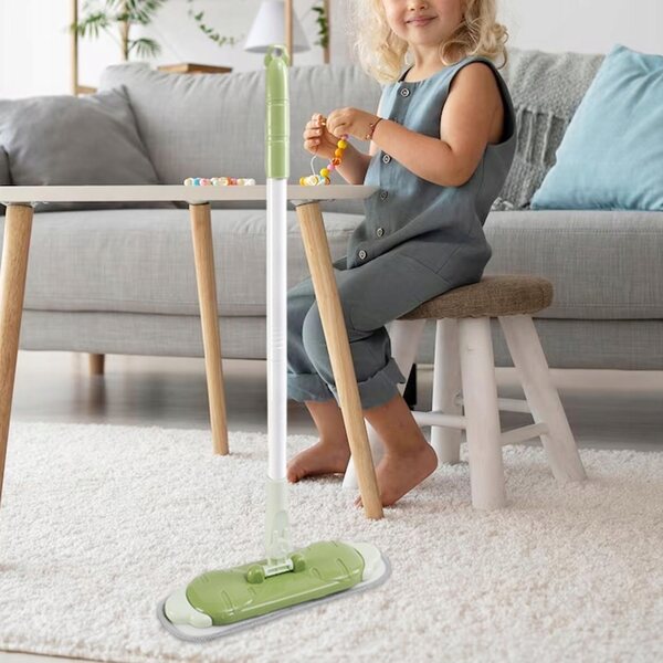 Set giocattolo per pulizia bambini con mocio e paletta in legno resistente