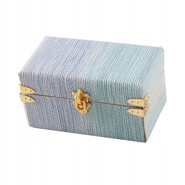 Miniatura valigia casa delle bambole 1:12 in legno blu per arredamento