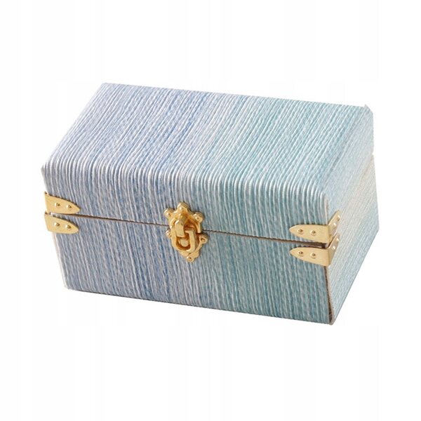 Miniatura valigia casa delle bambole 1:12 in legno blu per arredamento