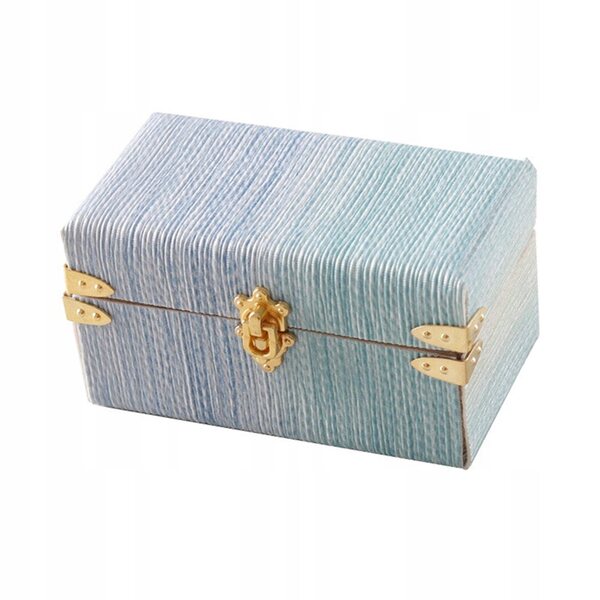 Miniatura valigia casa delle bambole 1:12 in legno blu per arredamento