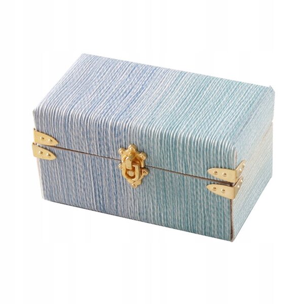 Miniatura valigia casa delle bambole 1:12 in legno blu per arredamento