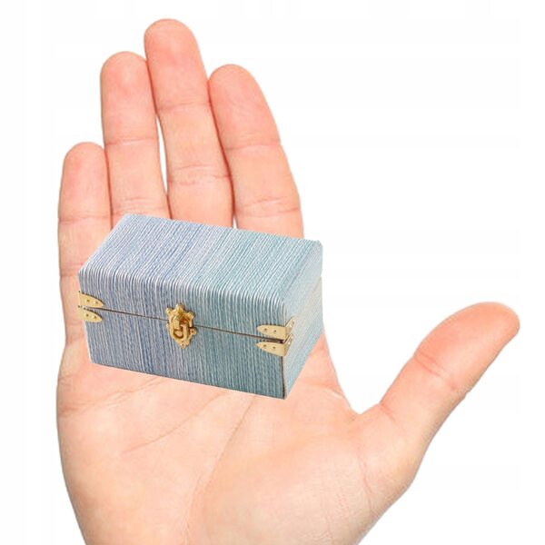 Miniatura valigia casa delle bambole 1:12 in legno blu per arredamento