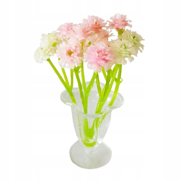 Mini fiore in vaso scala 1:12 decorazione miniatura stile bonsai rosa