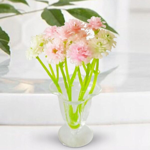 Mini fiore in vaso scala 1:12 decorazione miniatura stile bonsai rosa