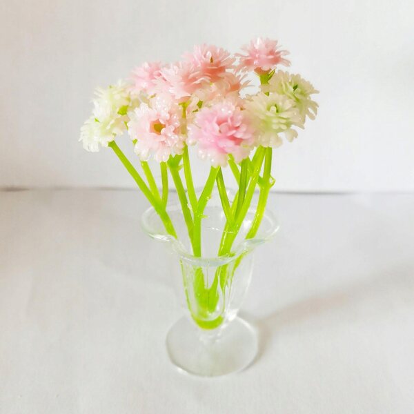 Mini fiore in vaso scala 1:12 decorazione miniatura stile bonsai rosa