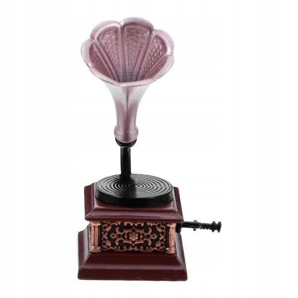 Dekoratives Vintage-Mini-Grammophon für Puppenhäuser und Sammler, realistische Details