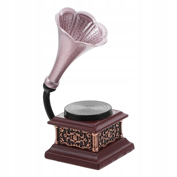Dekoratives Vintage-Mini-Grammophon für Puppenhäuser und Sammler, realistische Details