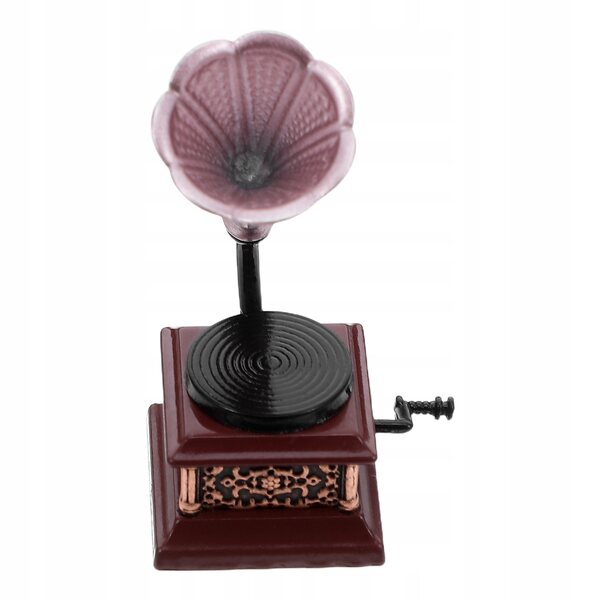 Dekoratives Vintage-Mini-Grammophon für Puppenhäuser und Sammler, realistische Details