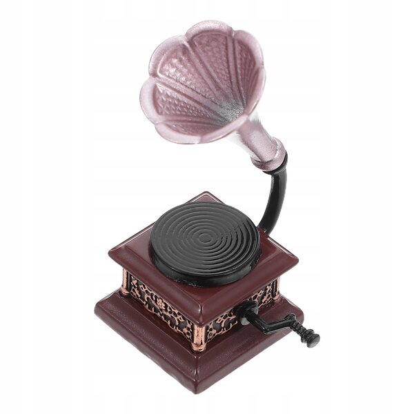 Dekoratives Vintage-Mini-Grammophon für Puppenhäuser und Sammler, realistische Details