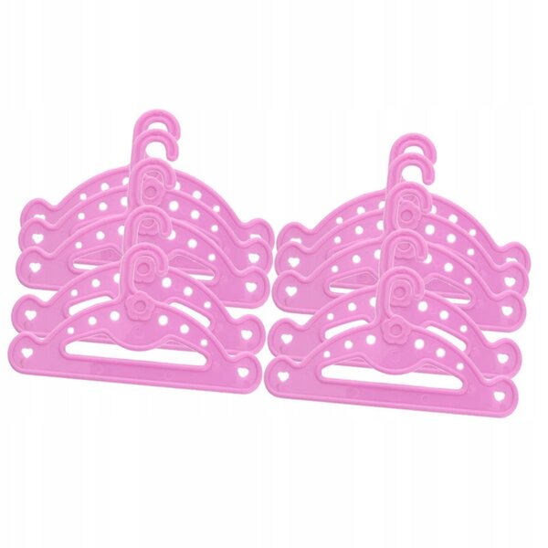 Lot de 10 cintres en plastique rose pour vêtements de poupée, pratiques et résistants