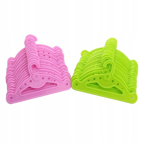 Lot de 10 cintres en plastique rose pour vêtements de poupée, pratiques et résistants