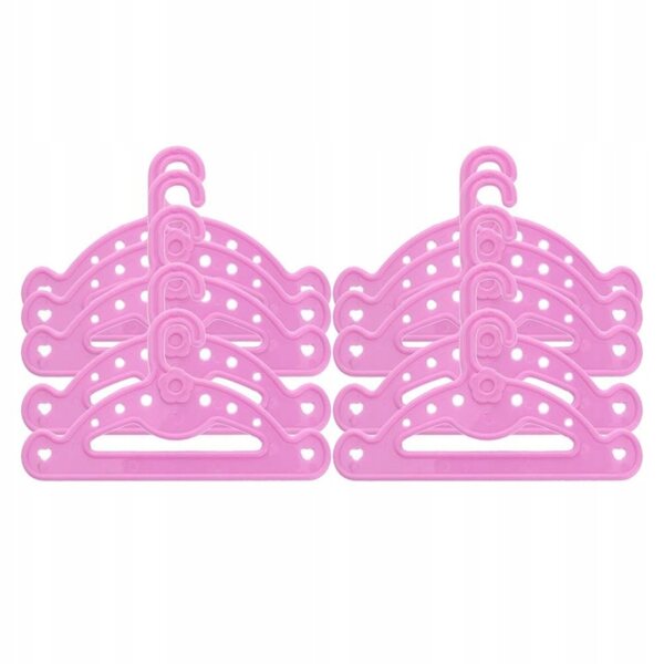 Lot de 10 cintres en plastique rose pour vêtements de poupée, pratiques et résistants