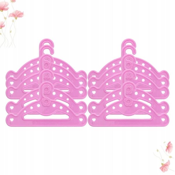 Lot de 10 cintres en plastique rose pour vêtements de poupée, pratiques et résistants