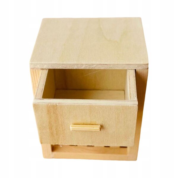 Holzminiatur Nocny Stojak mit Schublade für Puppenhaus