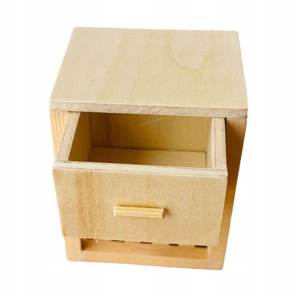 Holzminiatur Nocny Stojak mit Schublade für Puppenhaus