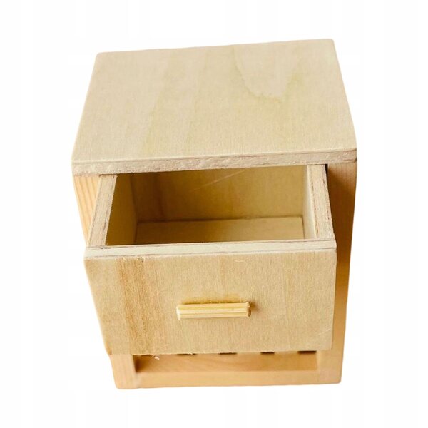 Holzminiatur Nocny Stojak mit Schublade für Puppenhaus