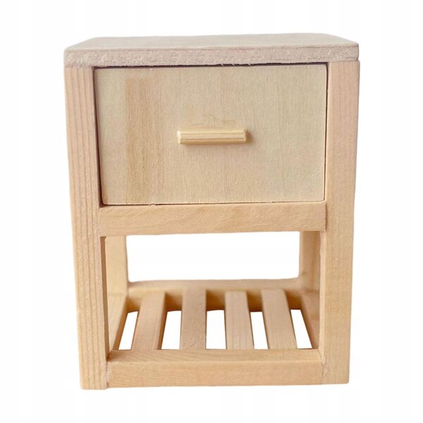 Holzminiatur Nocny Stojak mit Schublade für Puppenhaus