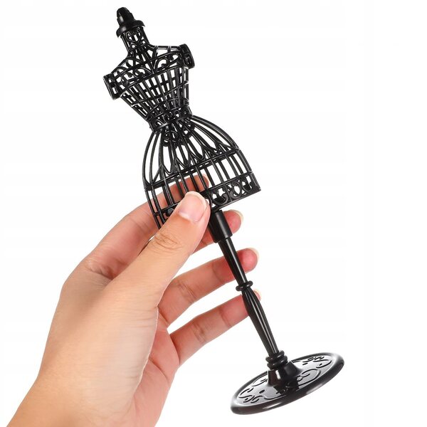 Set 12 Manichini Miniature in Plastica per Abiti di Bambole Neri 21 cm