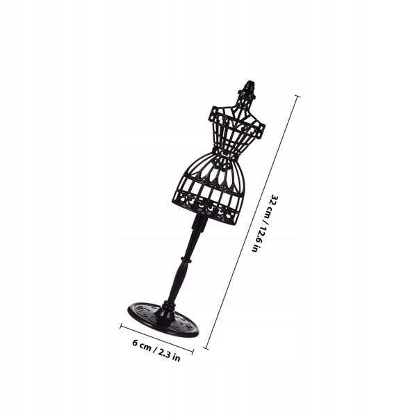 Set 12 Manichini Miniature in Plastica per Abiti di Bambole Neri 21 cm