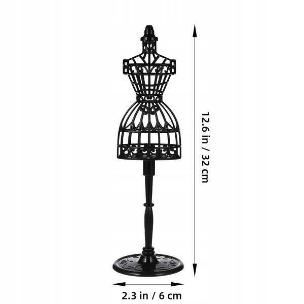 Set 12 Manichini Miniature in Plastica per Abiti di Bambole Neri 21 cm