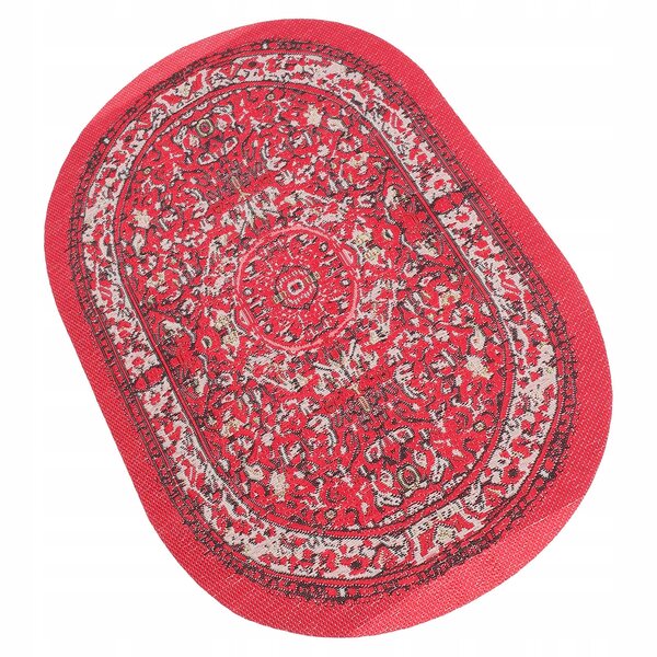 Mini tappeto rosso per la casa delle bambole, 15x9,5 cm, morbido e decorativo