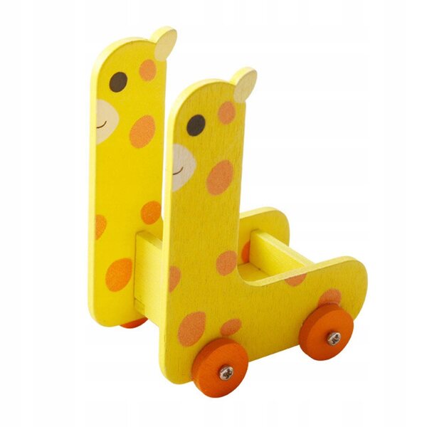 1:12 Mini-Spielzeugwagen aus Holz mit Giraffen-Dekoration für Puppenhaus