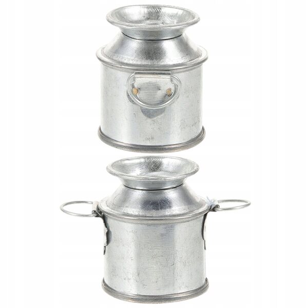 2 Stück dekorative Mini-Metalleimer für Puppenhaus 4,5 x 4 x 3 cm