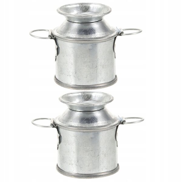 2 Stück dekorative Mini-Metalleimer für Puppenhaus 4,5 x 4 x 3 cm