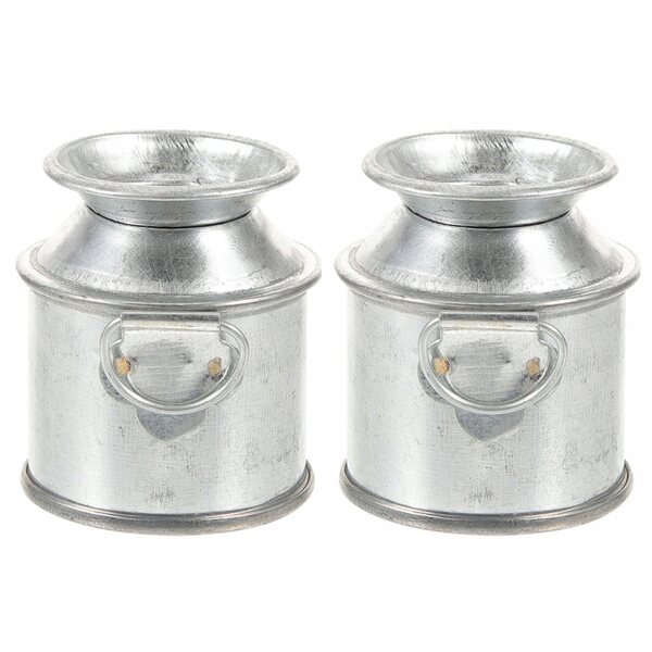 2 Stück dekorative Mini-Metalleimer für Puppenhaus 4,5 x 4 x 3 cm