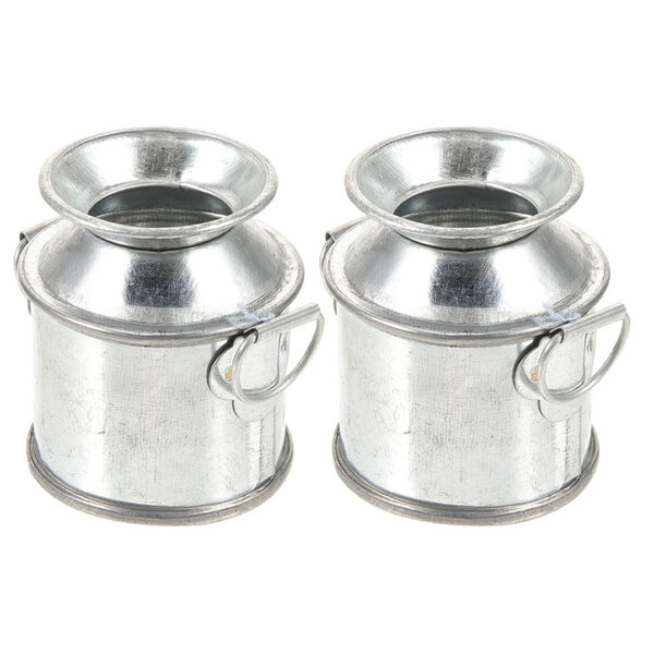2 Stück dekorative Mini-Metalleimer für Puppenhaus 4,5 x 4 x 3 cm