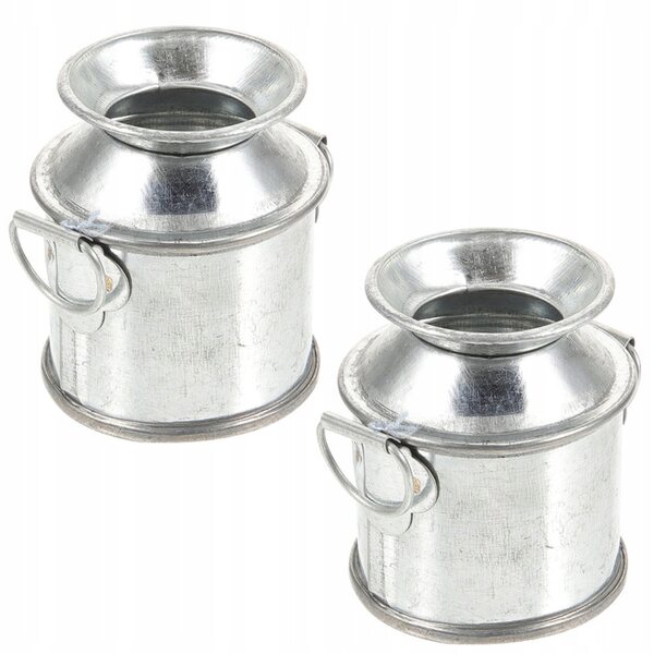2 Stück dekorative Mini-Metalleimer für Puppenhaus 4,5 x 4 x 3 cm