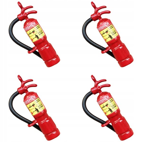 Lot de 4 Mini Extincteurs en Métal Rouge pour Mini Décorations de Maison et Dioramas