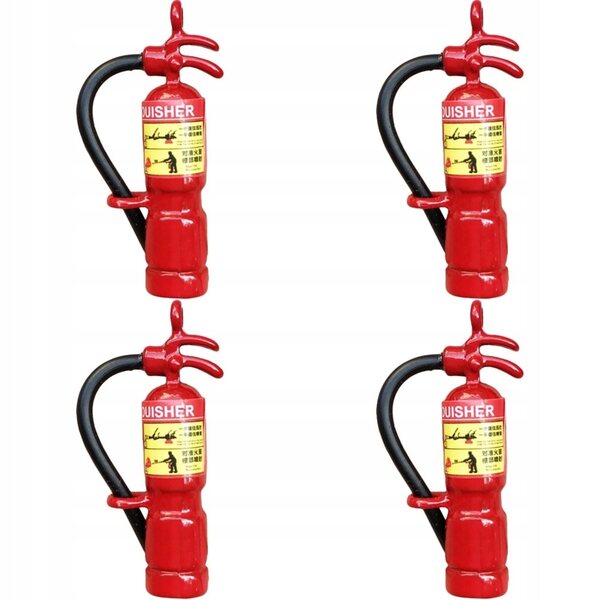 Lot de 4 Mini Extincteurs en Métal Rouge pour Mini Décorations de Maison et Dioramas
