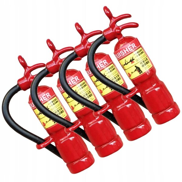 Lot de 4 Mini Extincteurs en Métal Rouge pour Mini Décorations de Maison et Dioramas