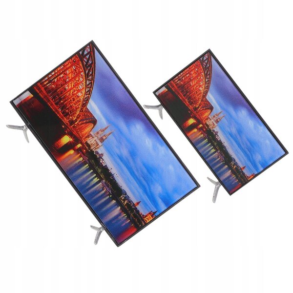 Mini Modello Televisore Decorativo per Case delle Bambole - Set 2 Pezzi