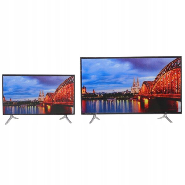 Mini Modello Televisore Decorativo per Case delle Bambole - Set 2 Pezzi