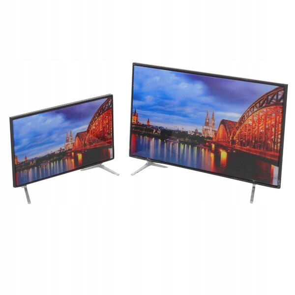 Mini Modello Televisore Decorativo per Case delle Bambole - Set 2 Pezzi