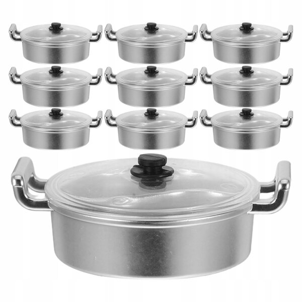 Lot de 10 mini pots en plastique réalistes pour cuisines jouets pour enfants