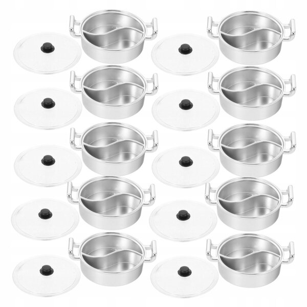 Lot de 10 mini pots en plastique réalistes pour cuisines jouets pour enfants
