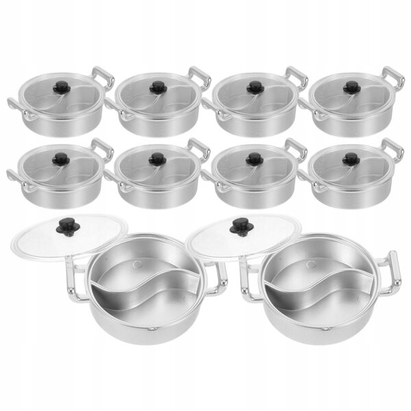 Lot de 10 mini pots en plastique réalistes pour cuisines jouets pour enfants