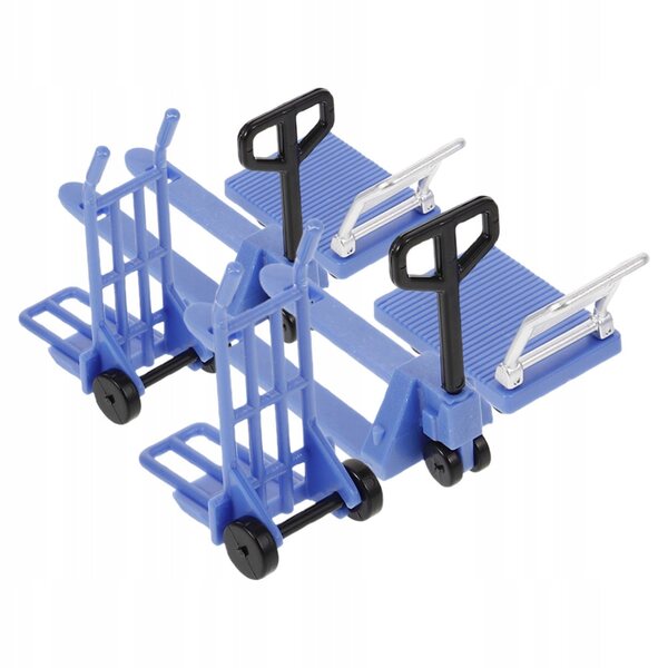 Set 2 Mini Modelli Giocattolo di Carrelli Elevatori e Piattaforme in Plastica